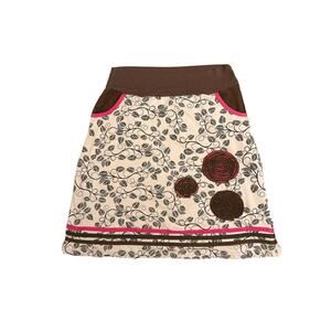 LUNA CLAIRE Skirt Womens Size Small Cotton A-line Mini Art Floral